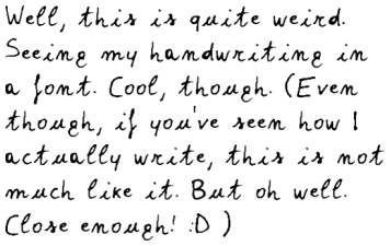 My handwriting font